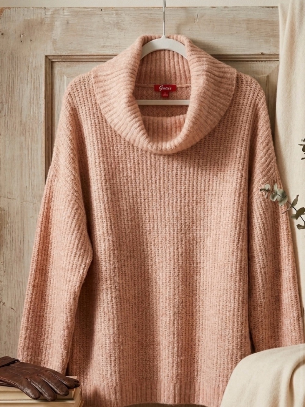 GUESS Blush Pink Cowlneck Sweater